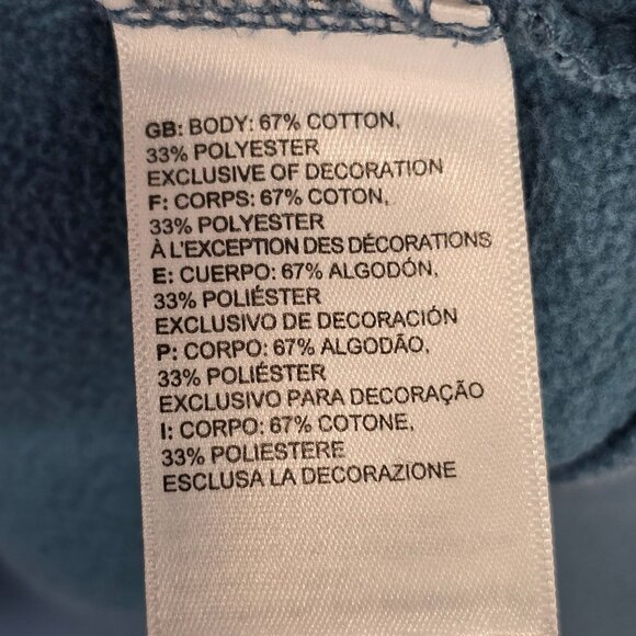 Mens The North Face Blue Pullover Hoodie Sweatshirt Cotton Blend Drawstring L - Picture 4 of 9